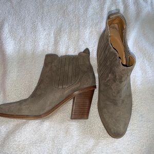 Grey suede ankle boot